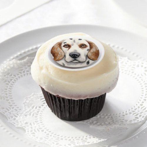 English Setter Dog 3D Inspired Edible Frosting Rounds