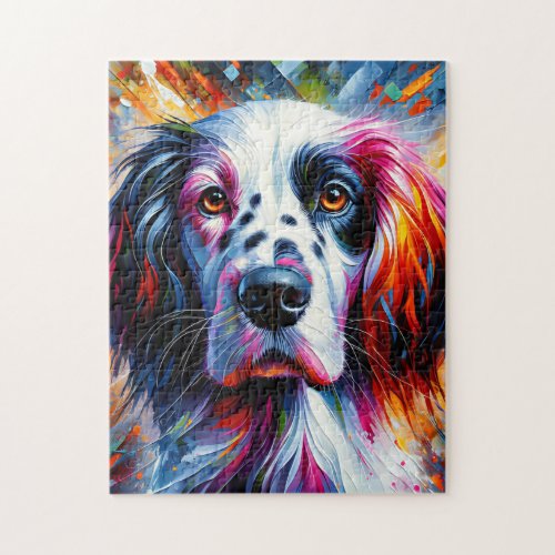 English Setter Dog Acrylic Print  Colorful Jigsaw Puzzle