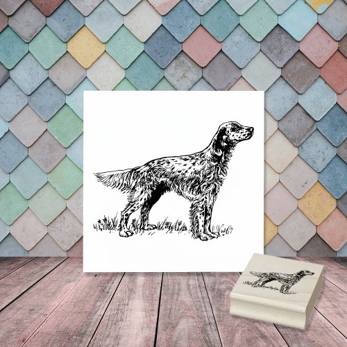 English Setter Dog Breed Rubber Stamp