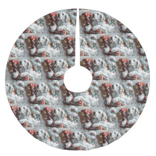 English Setter Dog Christmas Festive Brushed Polyester Tree Skirt