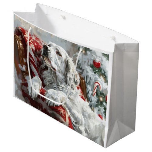 English Setter Dog Christmas Festive Large Gift Bag