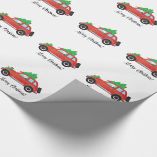 English Setter Dog Driving a Car - Tree on Top Wrapping Paper