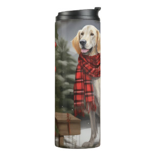 English Setter Dog in Snow Christmas Thermal Tumbler