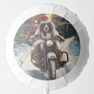 English Setter Dog Riding Motorcycle Christmas Balloon
