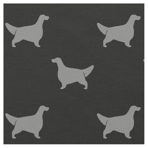 English Setter Dog Silhouettes Pattern Fabric