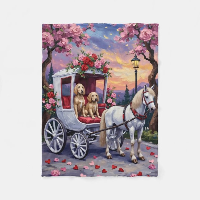 English Setter Dog Valentine's Day  Fleece Blanket (Front)