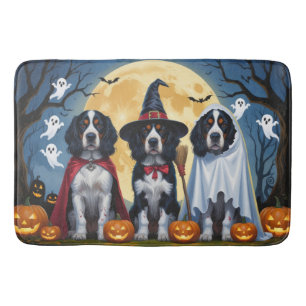 English Setter Dogs Pumpkin Halloween Funny Bath Mat