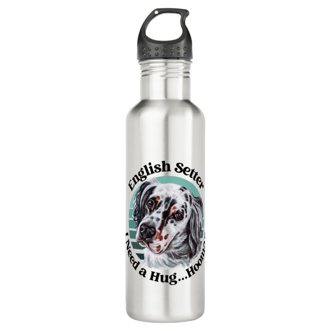 English Setter funny quote Stainless Steel Water Bottle (Front)