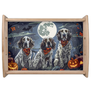 English Setter Halloween Spooky Serving Tray