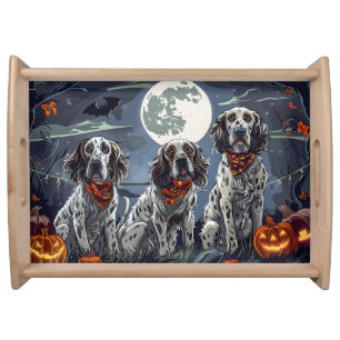 English Setter Halloween Spooky Serving Tray