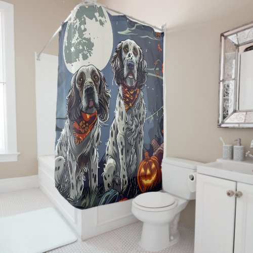 English Setter Halloween Spooky Shower Curtain