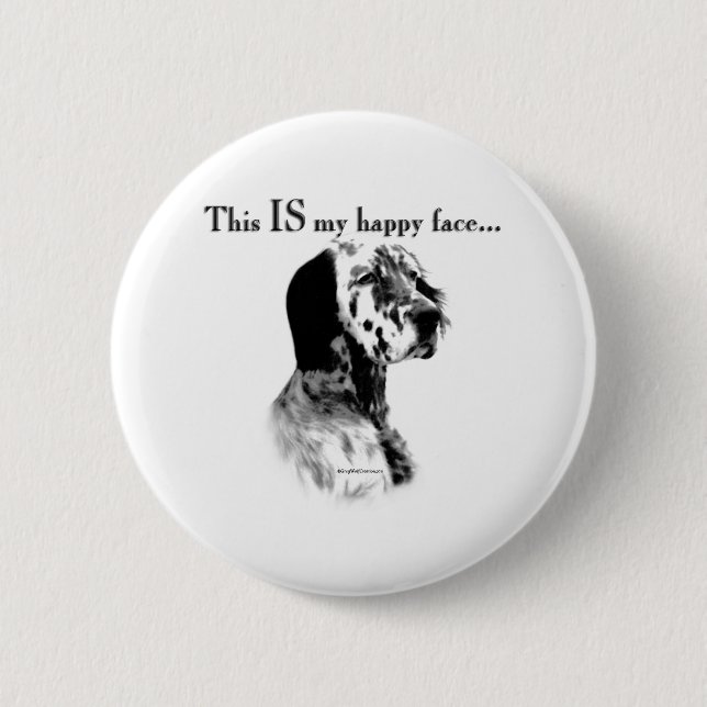 English Setter Happy Face - Button (Front)