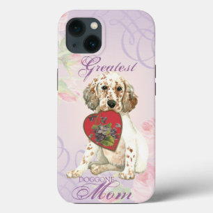 English Setter Heart Mom iPhone 13 Case