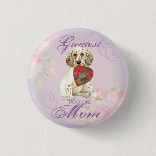 English Setter Heart Mom Pinback Button