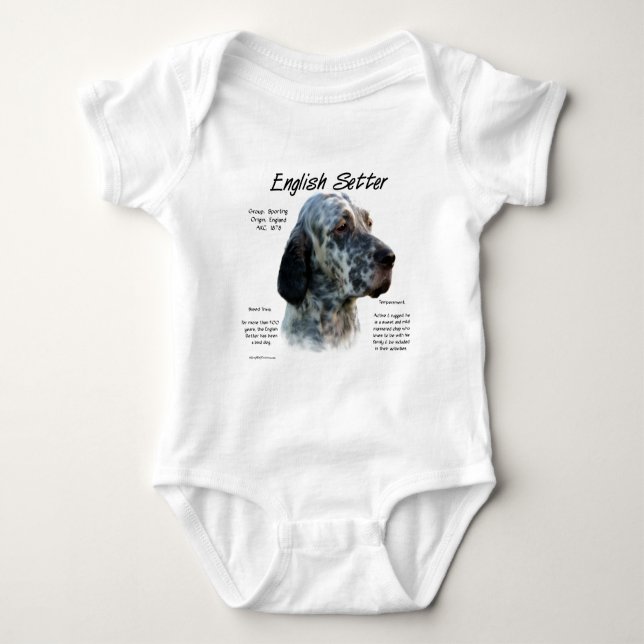 English Setter History Design Baby Bodysuit (Front)