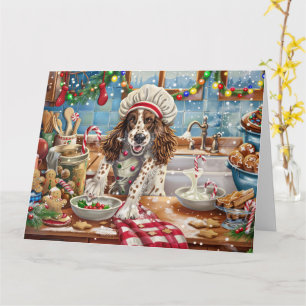English Setter Holiday Baking: Festive Christmas Card