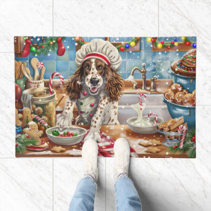 English Setter Holiday Baking: Festive Christmas Doormat