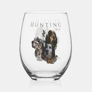 English Setter , Hunting Stemless Wine Glass