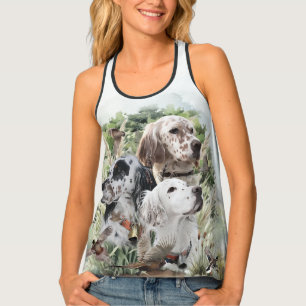 English setter, hunting tank top