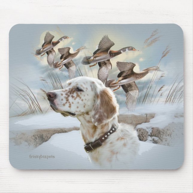 English Setter Hunts Mousepad (Front)