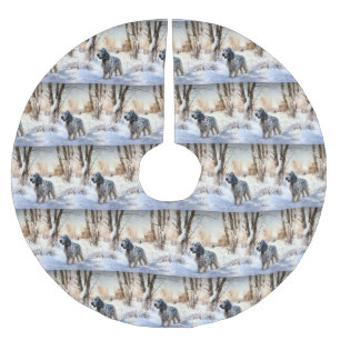 English Setter Let It Snow Christmas Brushed Polyester Tree Skirt
