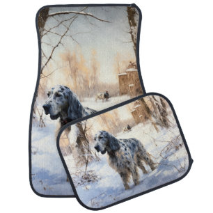 English Setter Let It Snow Christmas Car Floor Mat