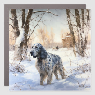English Setter Let It Snow Christmas Car Magnet