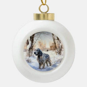 English Setter Let It Snow Christmas Ceramic Ball Christmas Ornament