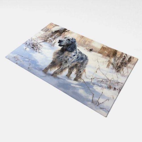 English Setter Let It Snow Christmas Doormat