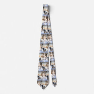 English Setter Let It Snow Christmas Neck Tie