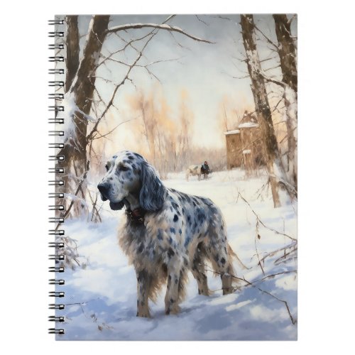 English Setter Let It Snow Christmas Notebook