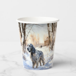 English Setter Let It Snow Christmas Paper Cups