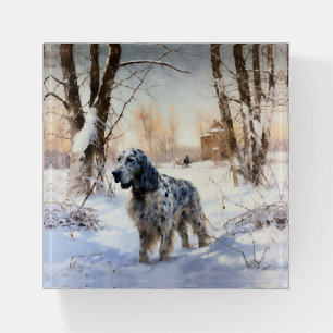 English Setter Let It Snow Christmas Paperweight