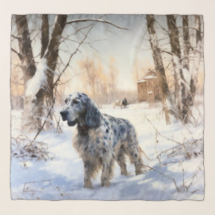 English Setter Let It Snow Christmas Scarf