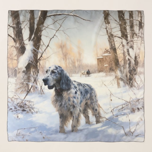 English Setter Let It Snow Christmas Scarf (Front)