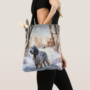 English Setter Let It Snow Christmas Tote Bag