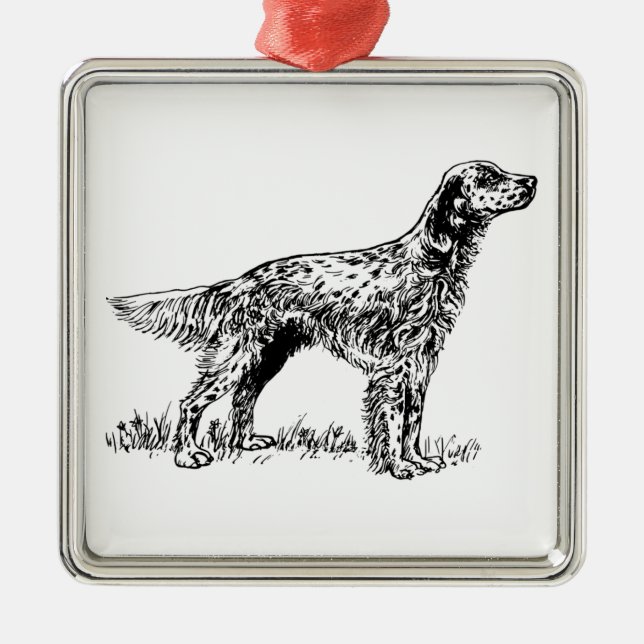 english setter metal ornament (Front)