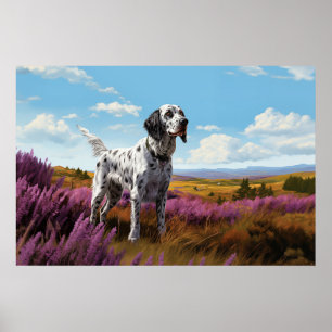 English Setter on the moor Poster