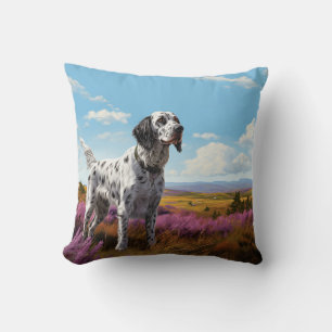 English Setter on the moor Throw Pillow