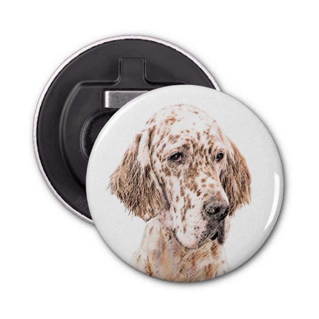 English Setter Orange Belton Painting Dog Art Bottle Opener (Front)