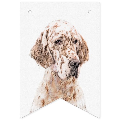 English Setter Orange Belton Painting Dog Art Bunting Flags