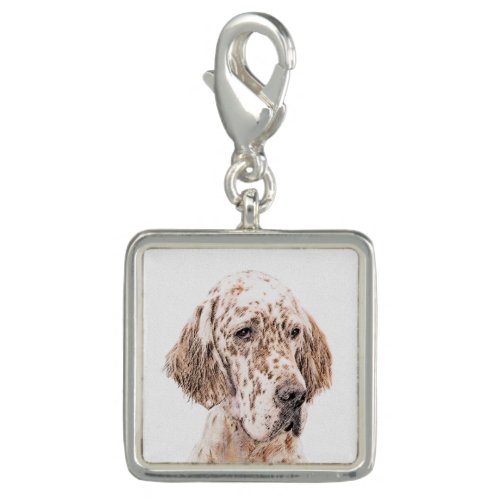 English Setter Orange Belton Painting Dog Art Charm