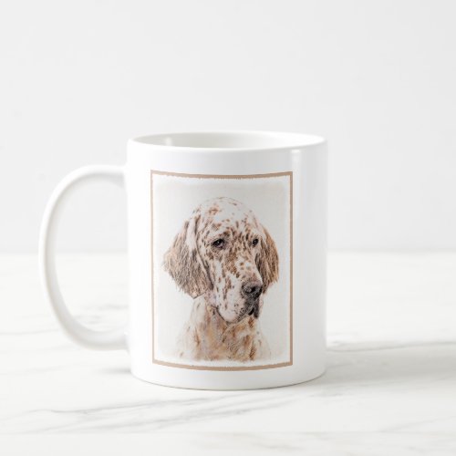 English Setter Orange Belton Painting Dog Art Coffee Mug