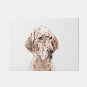 English Setter Orange Belton Painting Dog Art Doormat