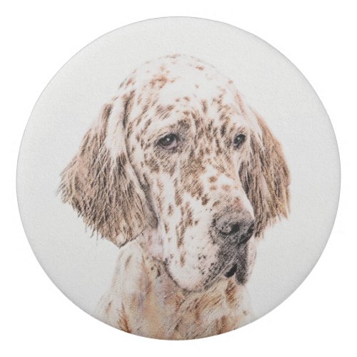 English Setter Orange Belton Painting Dog Art Eraser