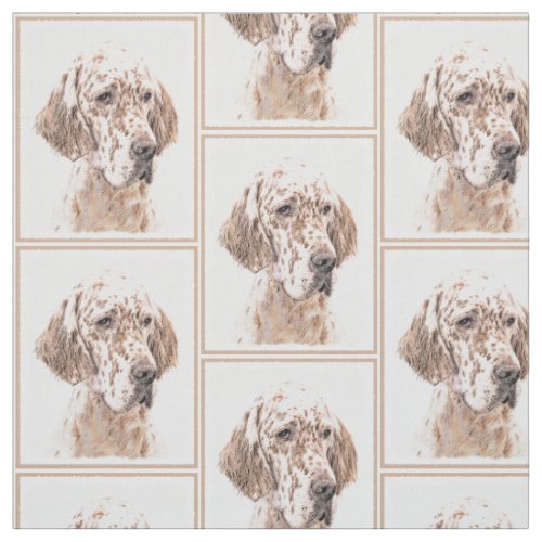 English Setter Orange Belton Painting Dog Art Fabric