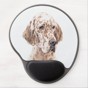 English Setter Orange Belton Painting Dog Art Gel Mouse Pad