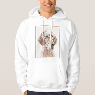 English Setter Orange Belton Painting Dog Art Hoodie