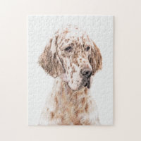 English Setter Orange Belton Painting Dog Art