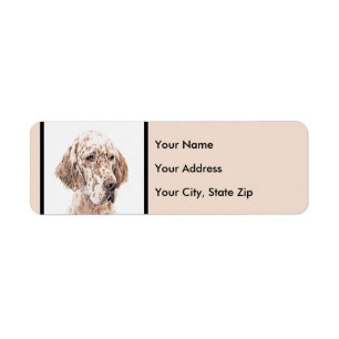 English Setter Orange Belton Painting Dog Art Label